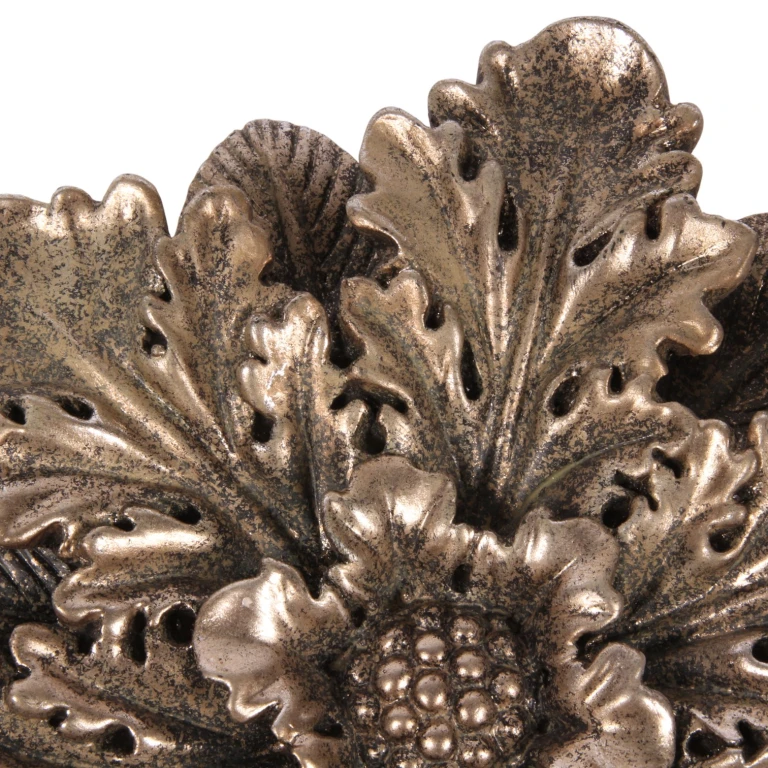 Adorno de pared Flor - plateado - 20 cm - resina artística