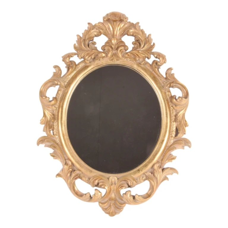 Espejo de pared - dorado - resina sintética - 56 cm - 1 pieza