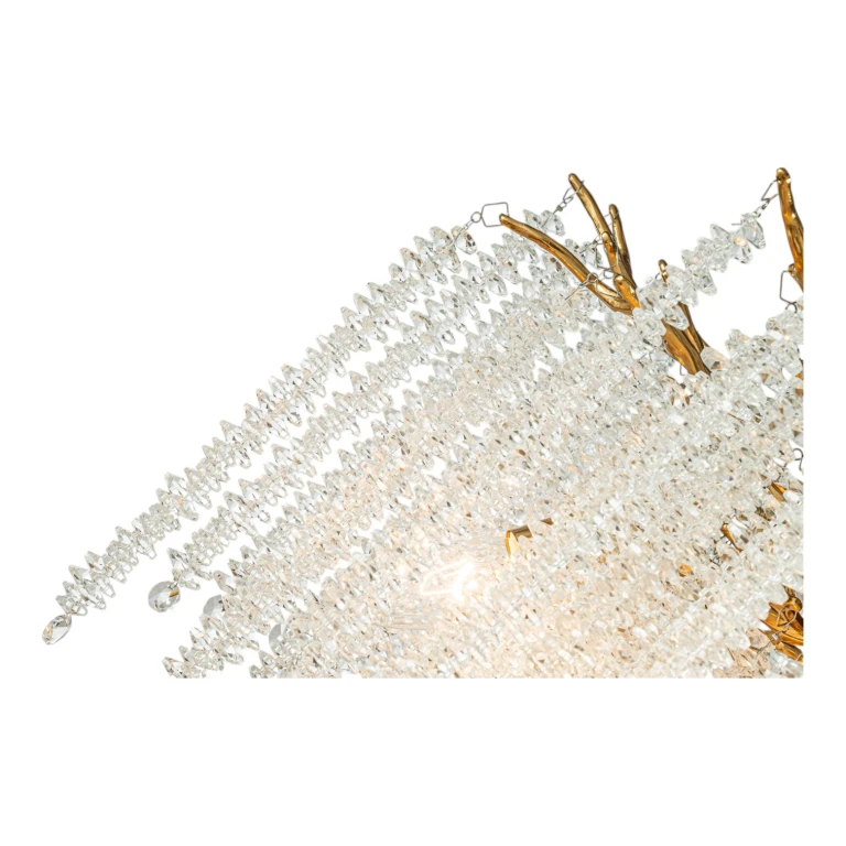 Candelabro estilo holandés Waterfall - 45 cm - dorado - vidrio