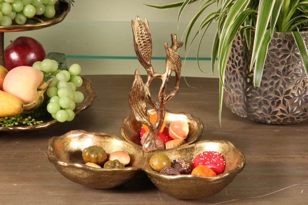 Platos decorativos - dorado - aluminio - juego de 3 piezas - 24 cm