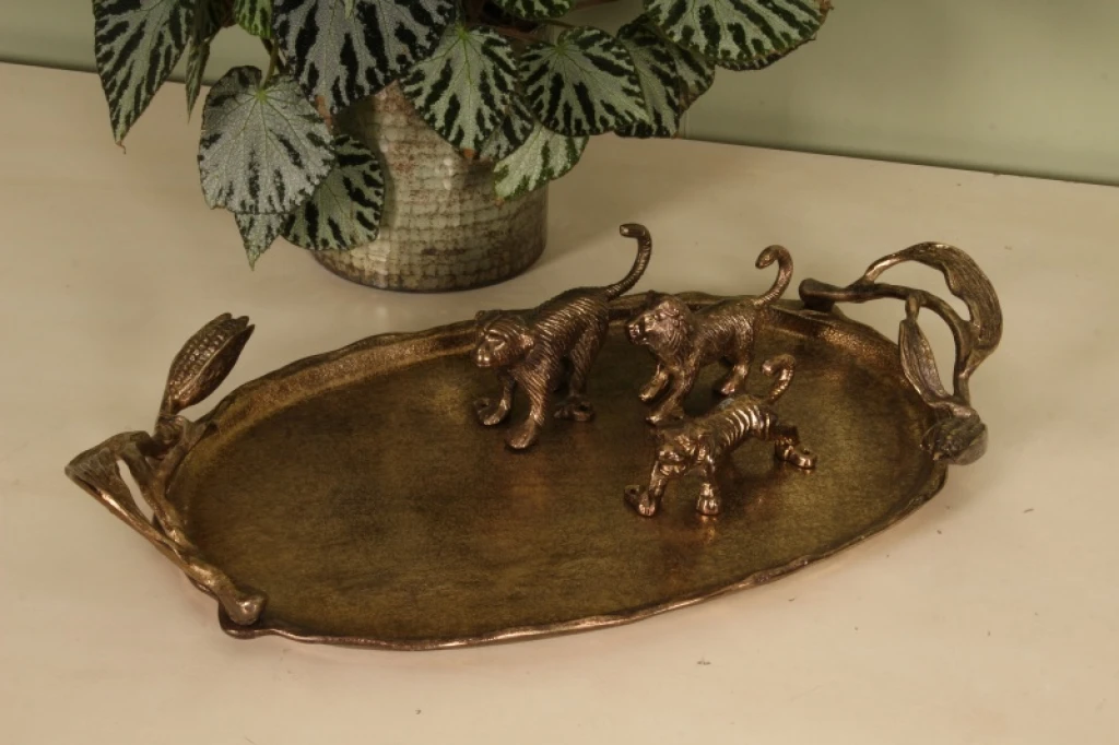 Wall hook monkey - gold - aluminum - 12 cm