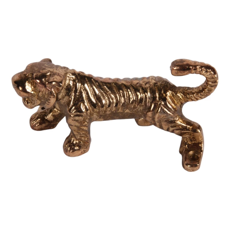 Gancho de pared tigre - 12 cm - dorado - aluminio