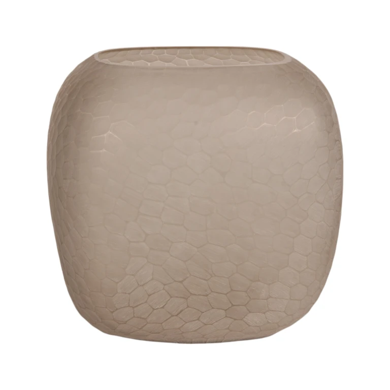 Jarrón Pebble - 26 cm - marrón - vidrio