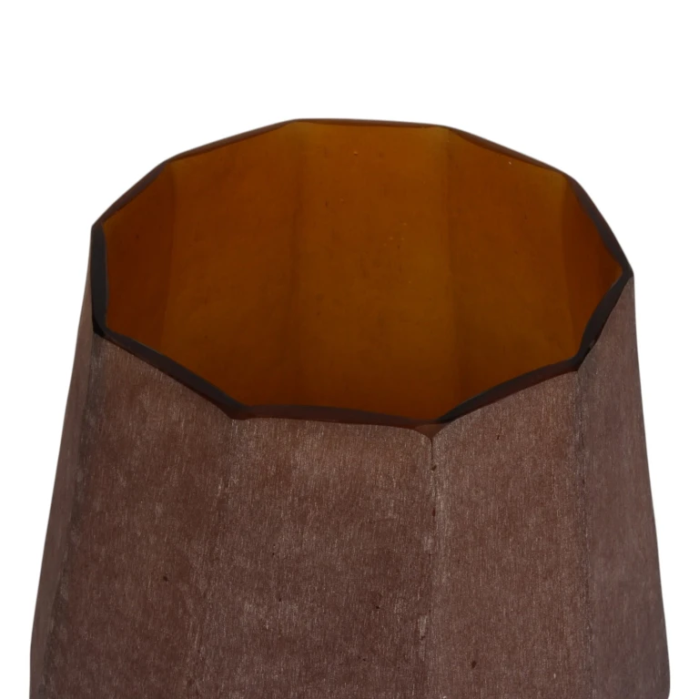 Jarrón Diamond - 29 cm - ámbar - vidrio