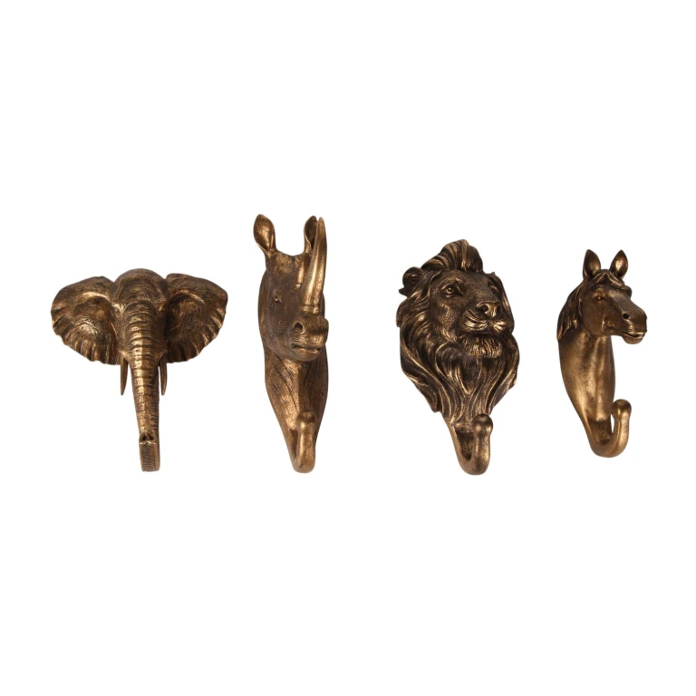 Gancho de Pared Rinoceronte - dorado - 18,5 cm