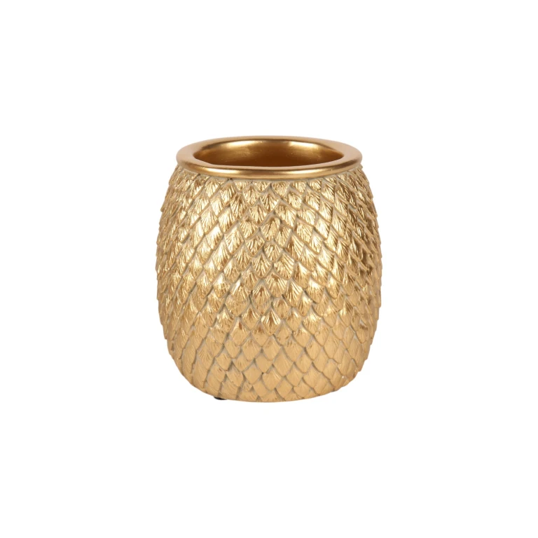 Jarrón Escamas - 9,5 cm - dorado - resina sintética