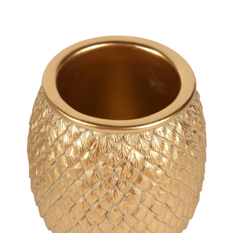 Jarrón Escamas - 9,5 cm - dorado - resina sintética
