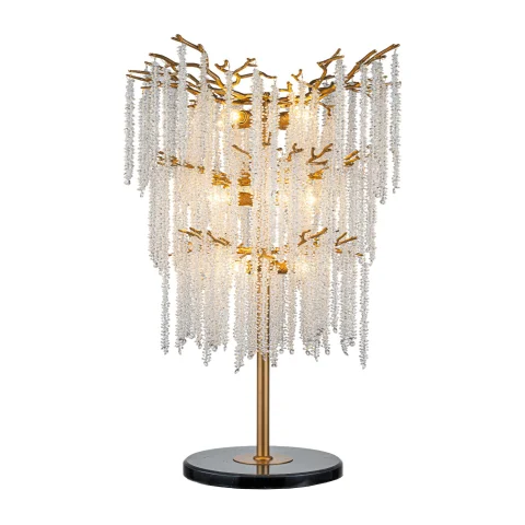 Tafellamp Waterfall - goud - glas en ijzer - 105 cm