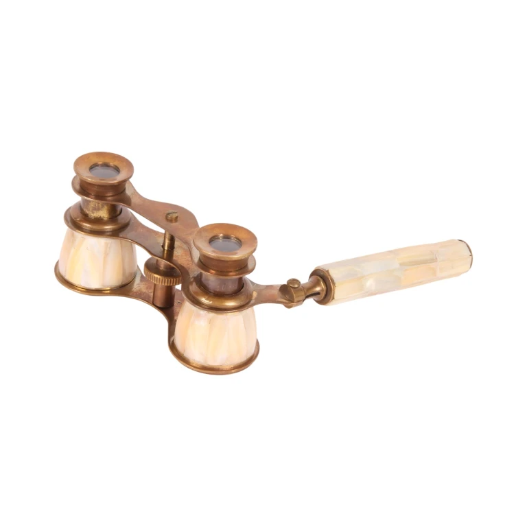 Catalejo decorativo - dorado/blanco - latón - 18 cm