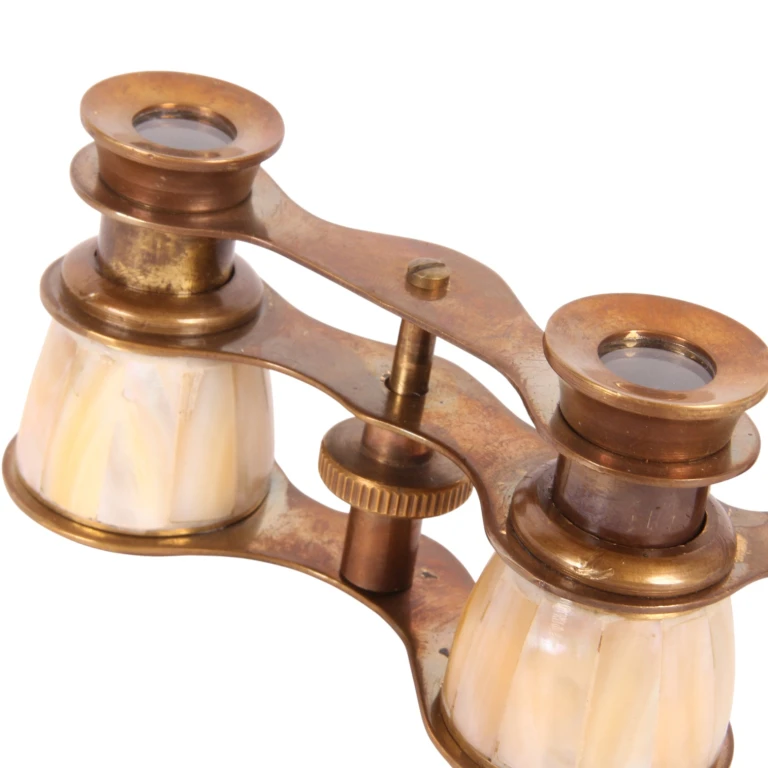 Catalejo decorativo - dorado/blanco - latón - 18 cm