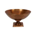 Sierschaal op voet - antiek brons - 52 cm - 1 stuk