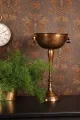 Schaal op voet - antiek brons - aluminium - 73 cm - 1 stuk