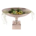 Ronde sierschaal op voet - zilver - 72 cm - 1 stuk