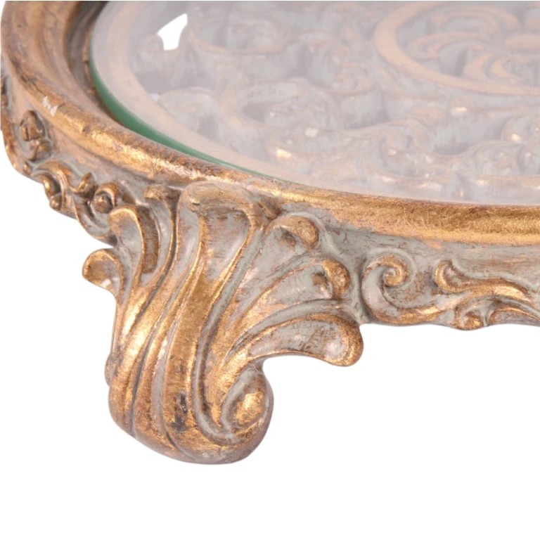 Cake platter 29 cm - gold - resin