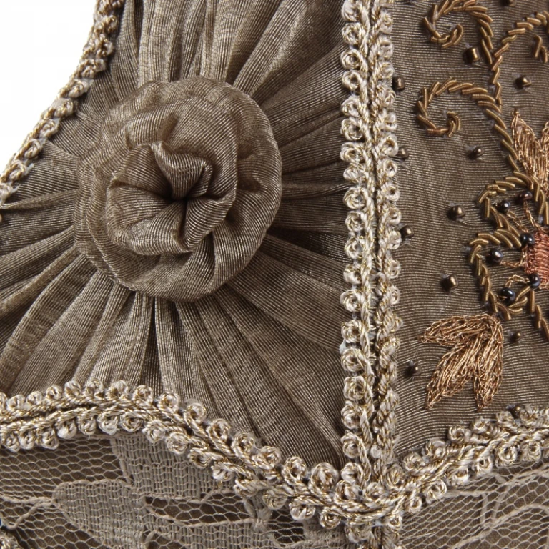 Pantalla de lámpara Victorian Clip-On - 15 cm - topo - tela