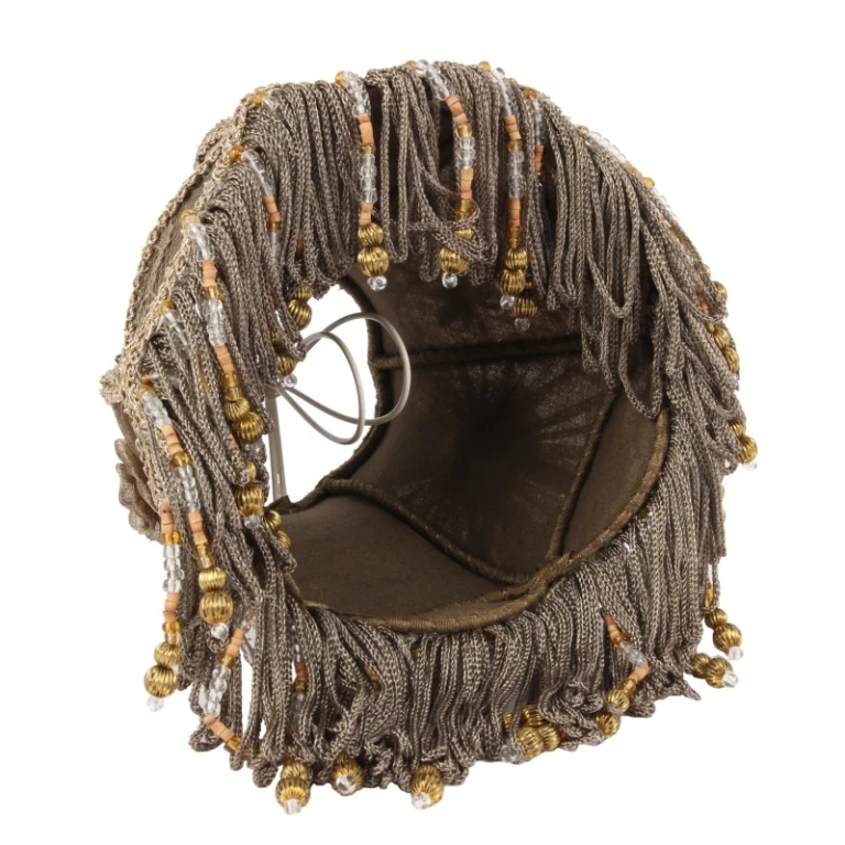 Pantalla de lámpara Victorian Clip-On - 15 cm - topo - tela