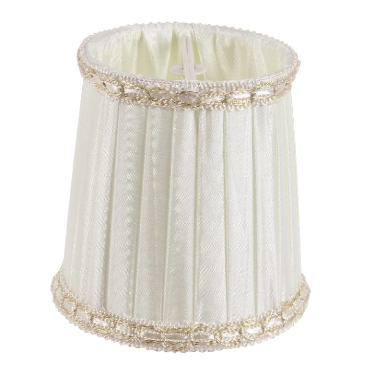 Pantalla de lámpara Victorian Mini Clip-On - 8 cm - color crema - tela
