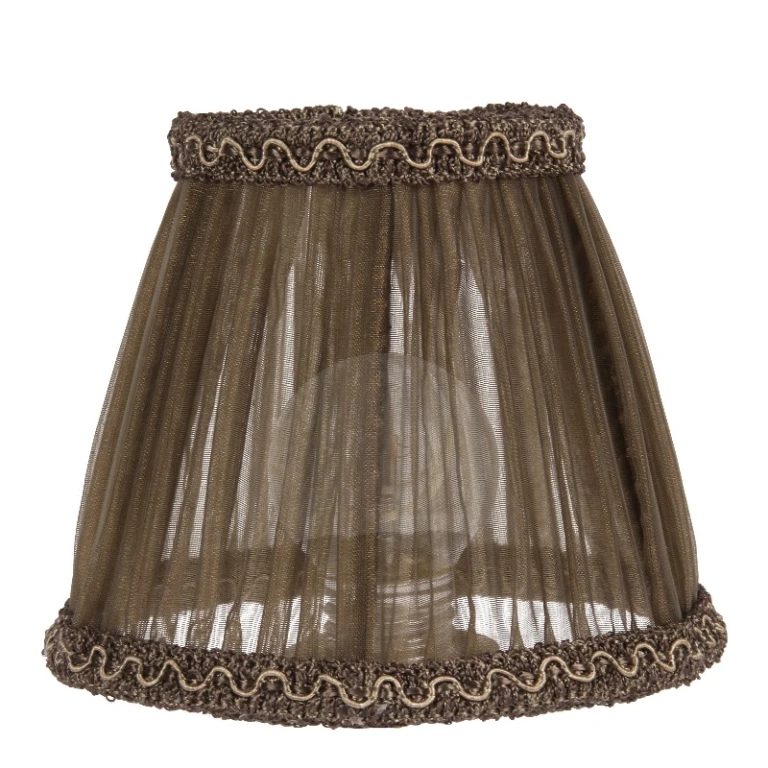 Pantalla de lámpara - 13 cm - marrón - tela