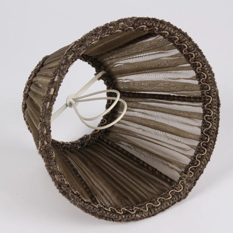 Pantalla de lámpara - 13 cm - marrón - tela
