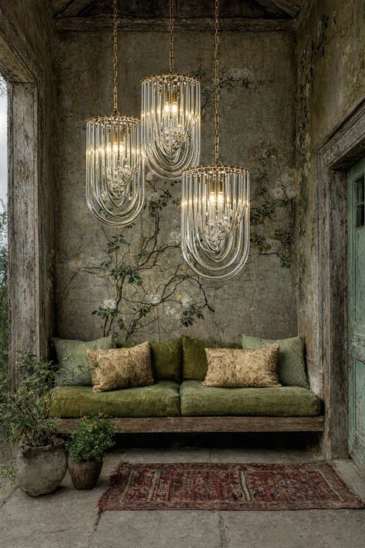 Candelabro estilo holandés Chelsea - 61 cm - dorado - hierro y vidrio