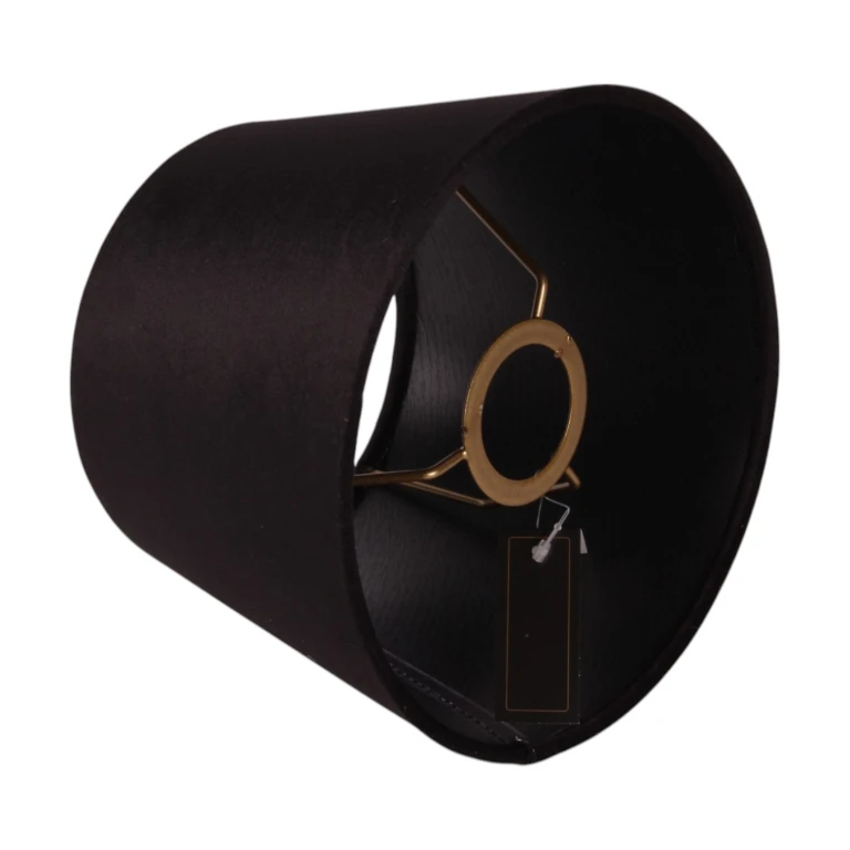 Pantalla de lámpara redonda - 20 cm - negro - tela