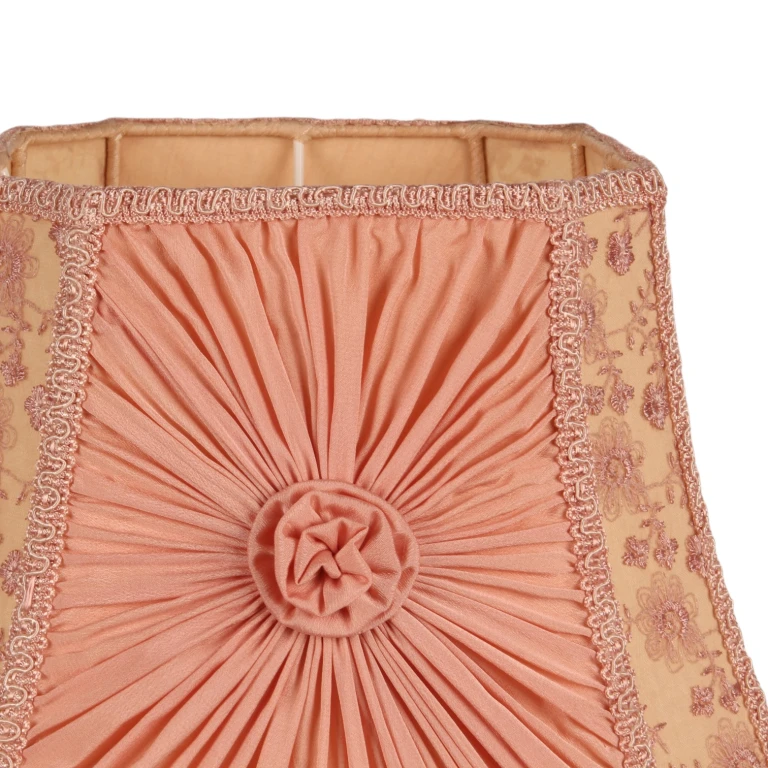 Pantalla Victoriana Cuadrada - 30 cm - Rosa - Tela