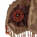 Lampenkap Victorian Dome Scallop 33 cm - Bruin - Stof