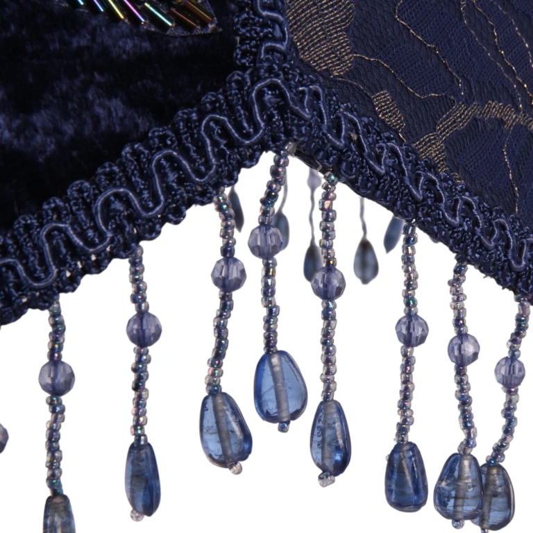 Pantalla Victorian Dome Scallop - 33 cm - azul - tela