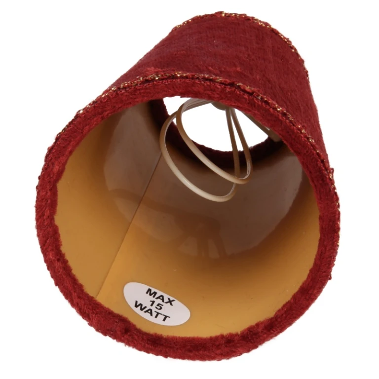 Pantalla de lámpara - 9 cm - rojo - tela
