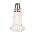 Salero - 14,5 cm - plateado - latón y vidrio - 1 pieza