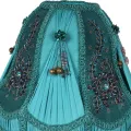 Lampenkap Victorian Dome - 26 cm - petrol - stof