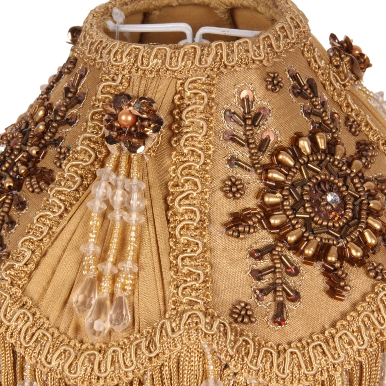 Pantalla Victorian Dome - 18 cm - dorado - tela