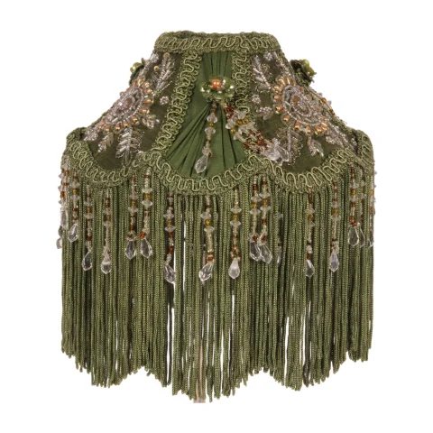 Lampenkap Victorian Dome - 18 cm - groen - stof