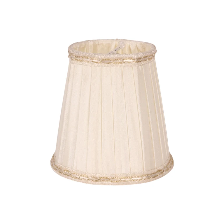 Pantalla de lámpara Victorian Clip-On - 12 cm - color crema - tela