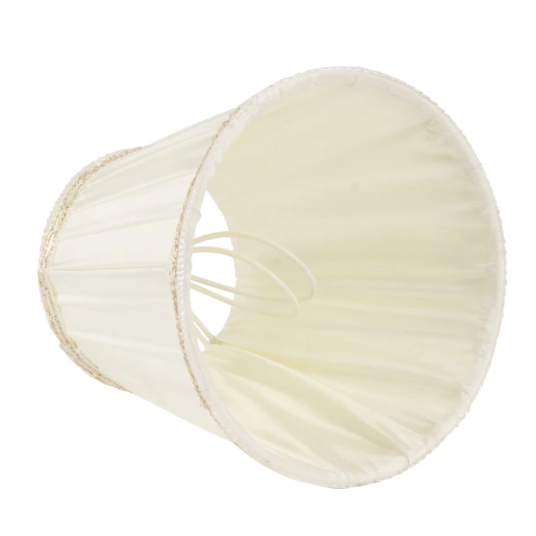 Pantalla de lámpara Victorian Clip-On - 12 cm - color crema - tela